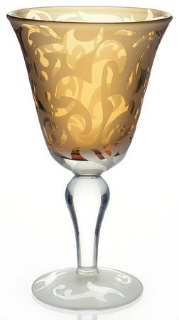 MWC2 (Bulbous Stem) Amber Water Goblet