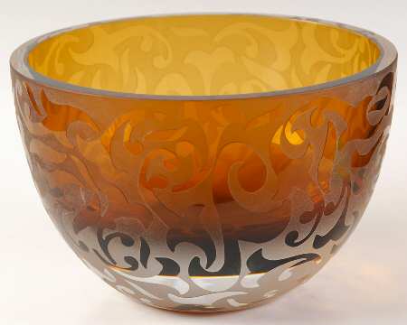 Elise Amber (Wafer Stem) 5" Round Bowl