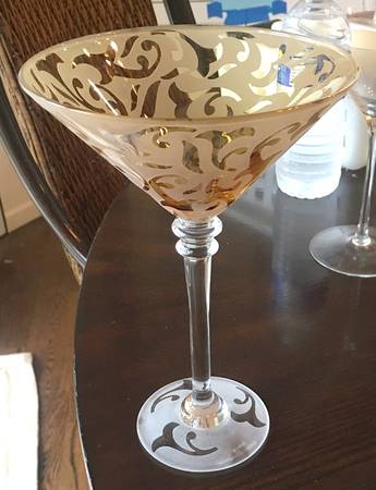 Elise Amber (Wafer Stem) Martini Glass