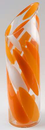 Rockswirl Orange 18" Cylindrical Vase