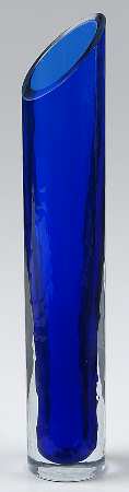 Rockswirl Cobalt Blue 11" Cylindrical Vase