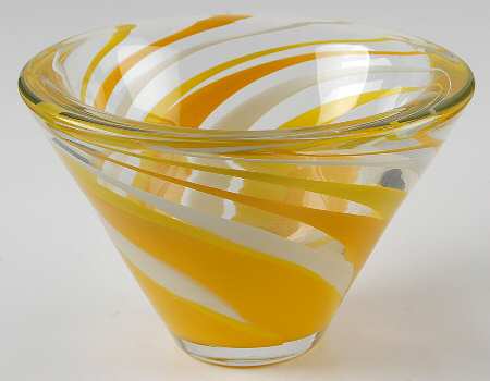 Rockswirl Yellow 7" Cone Shape Bowl