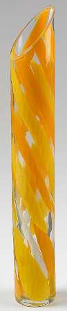 Rockswirl Yellow 13" Cylindrical Vase