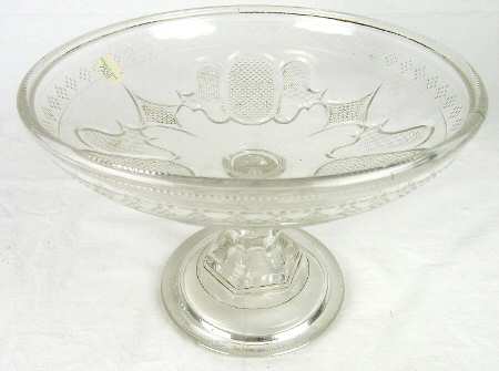 Buckle and Diamond Clear Round Compote (Height X Width)