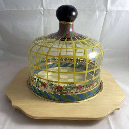 Tattersall Cheese Dome with 11" Wood Charger