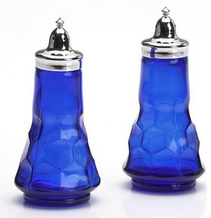 Georgian Cobalt Blue Shaker Set w/Metal Lids