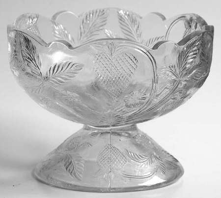 Inverted Strawberry Clear Miniature Punch Bowl