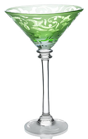 Elise Green (Wafer Stem) Martini Glass