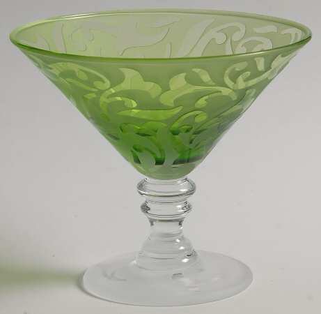 Elise Green (Wafer Stem) Footed Dessert