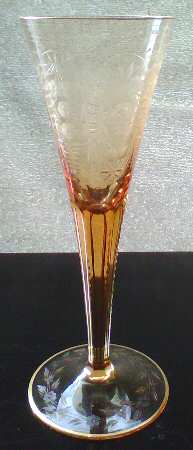 Maharani (Amber, Gold Trim) Fluted Champagne