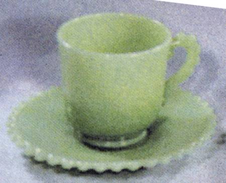 Candlewick Jade Ite Footed Cup & Saucer Set