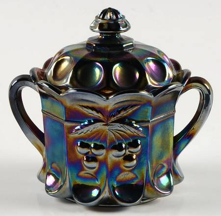 Cherry Thumbprint Purple Carnival Child's Cookie Jar & Lid