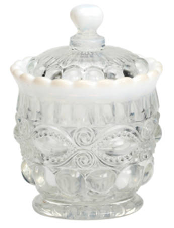 Eye Winker Crystal Opal Sugar Bowl & Lid