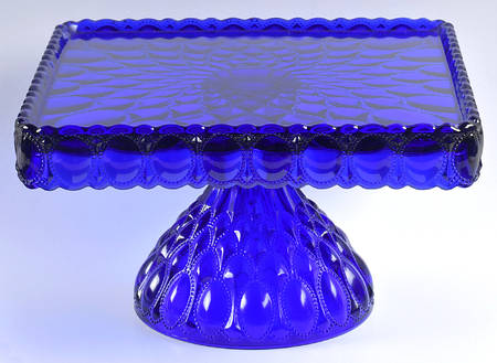 Elizabeth Cobalt Blue Square Cake Stand