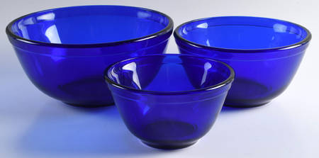 Cobalt Blue Set of 3 Mixing Bowls (8", 7" & 5" Diameter)