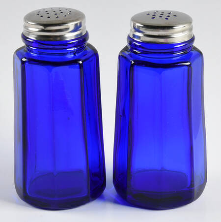Cobalt Blue Shaker Set w/Metal Lids