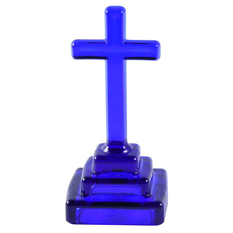 Cobalt Blue Cross Figurine