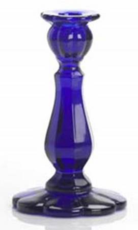 Cobalt Blue 8" Single Light Candlestick