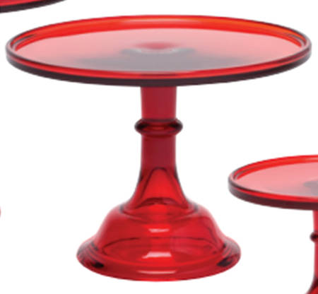 Ruby Red 9" Diameter Pedestal Cake Stand