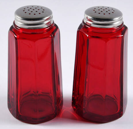 Ruby Red Shaker Set w/Metal Lids