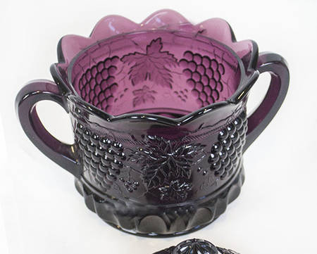 Grape and Cable Amethyst Cracker Jar No Lid