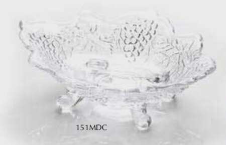 Grape and Cable Clear Footed Mint Dish