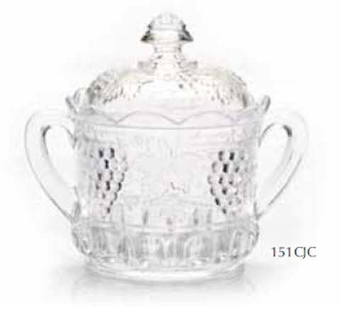 Grape and Cable Clear Cracker Jar & Lid