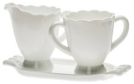 Milk Creamer, Sugar and Tray Set