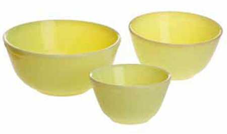 Butter Cream Set of 3 Mixing Bowls (8", 7" & 5" Diameter)