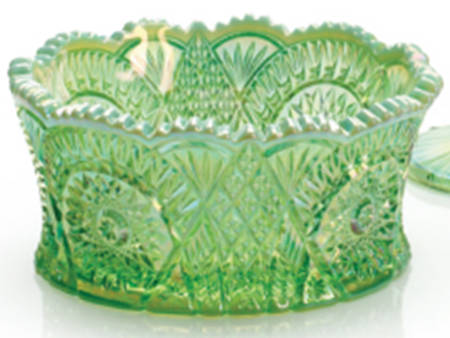 Diamond Classic Green Opal Carnival by Mosser (Ohio)