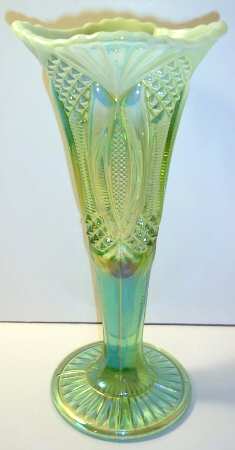 Diamond Classic Green Opal Carnival 10" Bud Vase