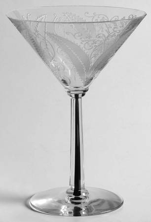 Fernlee (Black, Stem #7672) Champagne/Tall Sherbet