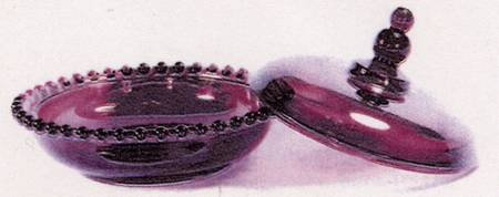 Candlewick Amethyst 6" Candy Box/Jelly W/2 Ball Lid