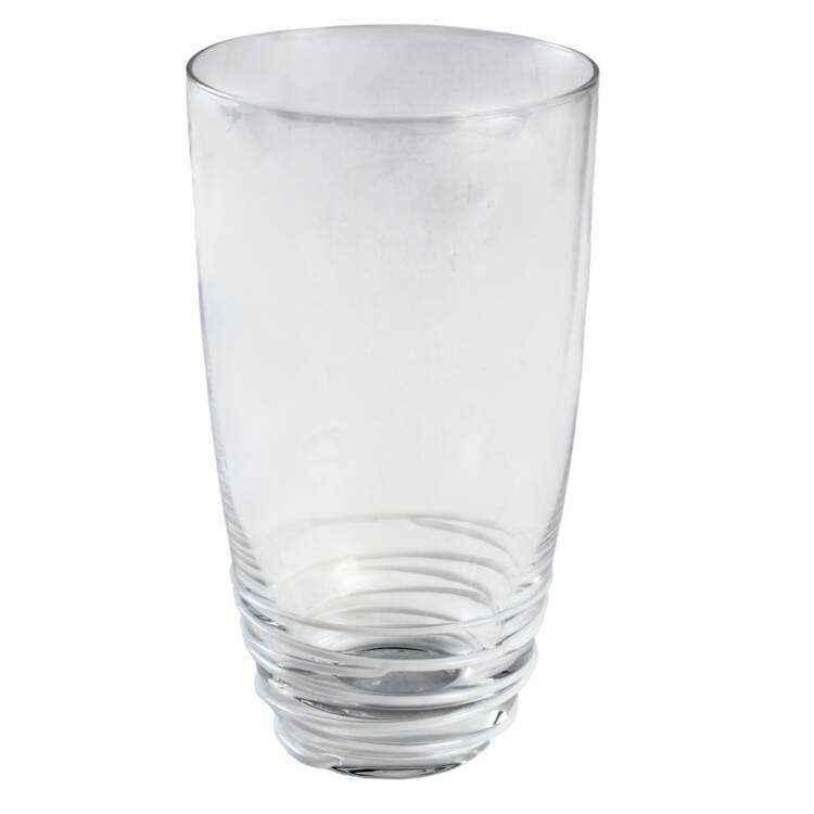 Swirl White Highball Glass