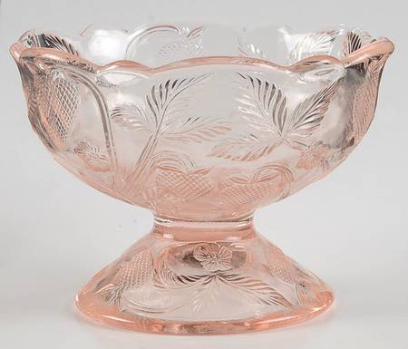Inverted Strawberry Pink Miniature Punch Bowl