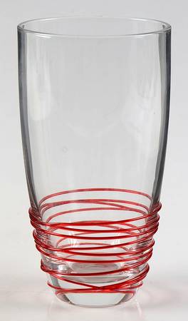Swirl Red Highball Glass