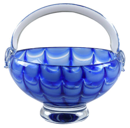 Art Glass 8" Handled Basket