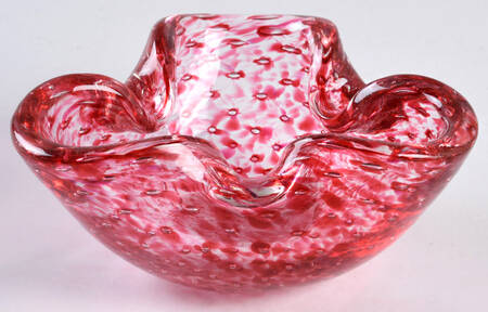 Art Glass 5" Triangle Ashtray