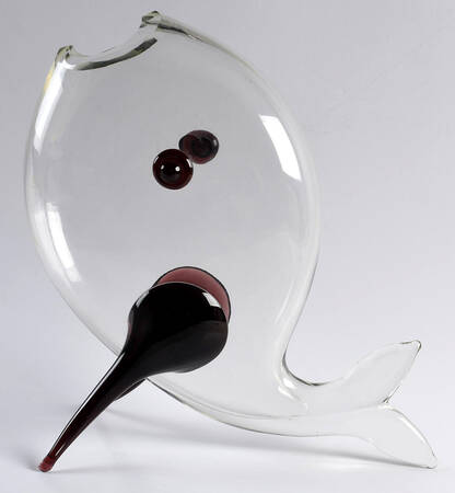 Art Glass Fish Vase