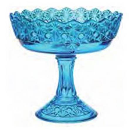 Queen Colonial Blue Round Compote (Height X Width)