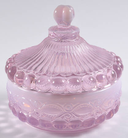 Eye Winker Pink Opal Candy Dish & Lid