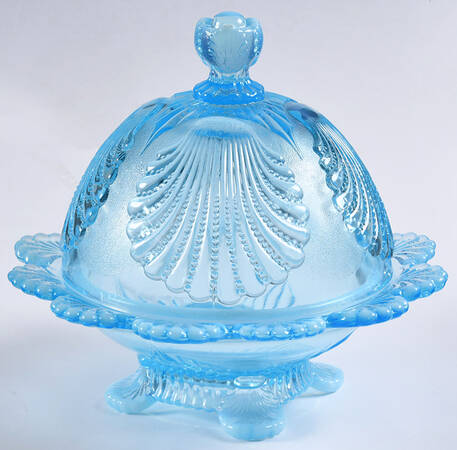 Shell Aqua Opal Round Covered Butter