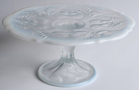 Inverted Thistle Crystal Opal 8" Diameter Pedestal Cake Stand