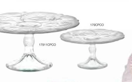 Inverted Thistle Crystal Opal 11" Diameter Pedestal Cake Stand