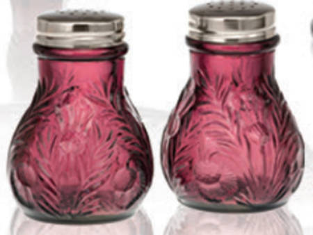 Inverted Thistle Amethyst Shaker Set w/Metal Lids