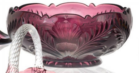 Inverted Thistle Amethyst 9" Round Bowl