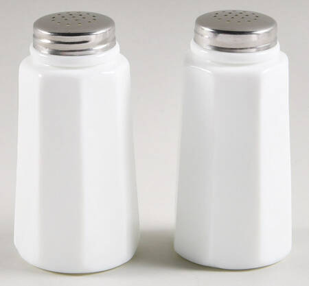 Panel Milk Salt and Pepper Set with Glass and Metal Tops