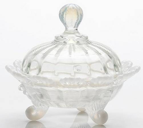 Crystal Opal Candy Dish & Lid