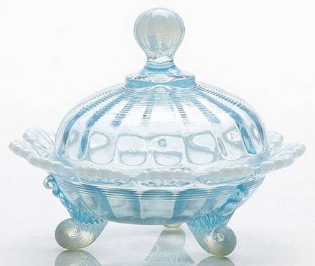 Aqua Opal Candy Dish & Lid