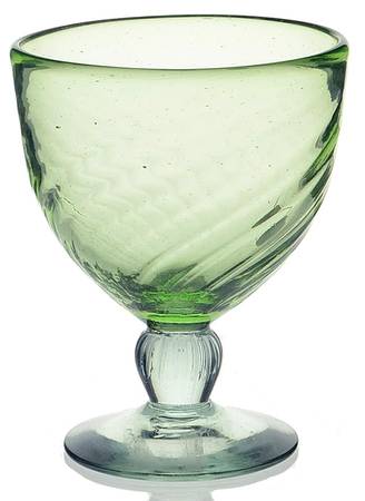 Swirl  (Various Colors) Green Water Goblet